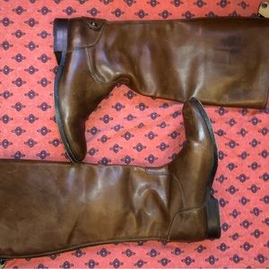 Handmade Brown Leather Frye Boots, on the newer side and not quite broken in